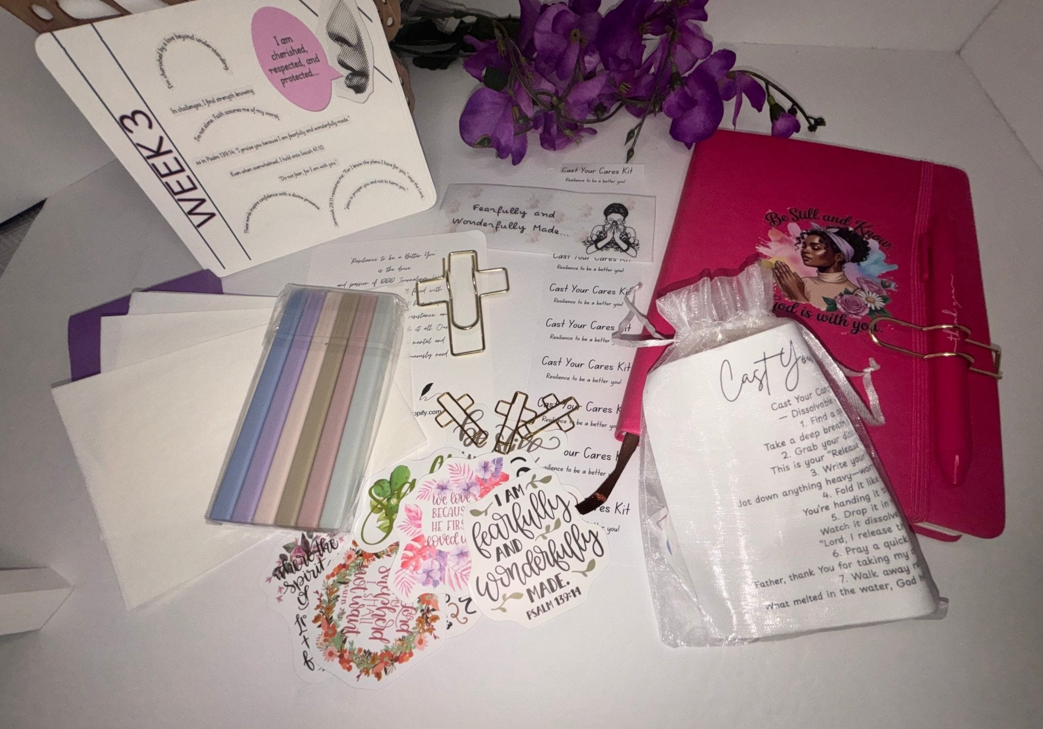 Now Availabal Cast Your Cares Hard Cover Journaling Kit - DDDJournaling