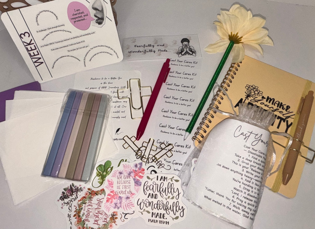 Pink Prayer Journal With Cast Your Cares Kit - DDDJournaling